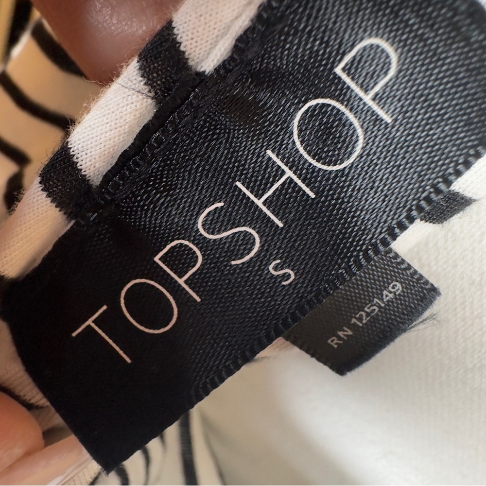 Topshop Black and White Striped Blouse - Picture 5 of 7
